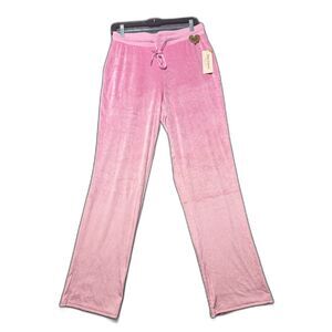 Juicy Couture NWT Pink Velour Pajama Pants Rhinestone Bling Logo Back Small